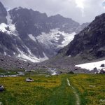 Les sources de la Romanche, au fond le Glacier de la Plate des Aneaux devant Roche Faurio