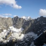 La vue somptueuse depuis le refuge : face à Roche Faurio et aux écrins