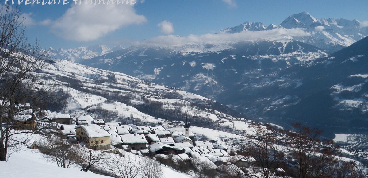 Le village de Granier, une des portes d'entrée sur le tour du Beaufortain hivernal